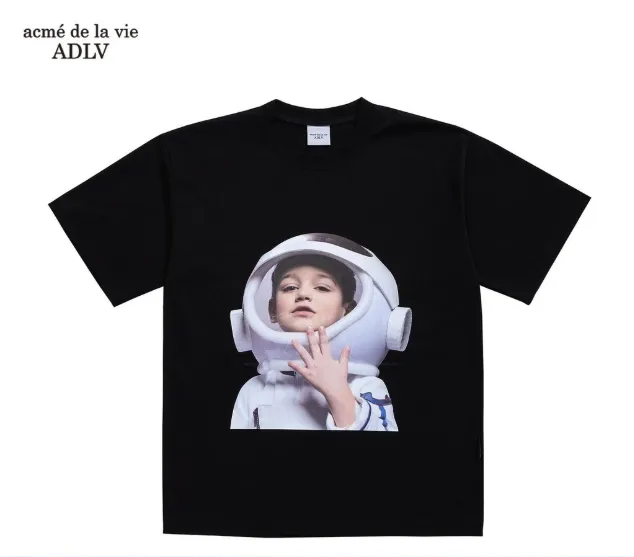 [ADLV] Baby Face Cloud Baby Short Sleeve T-Shirt Black